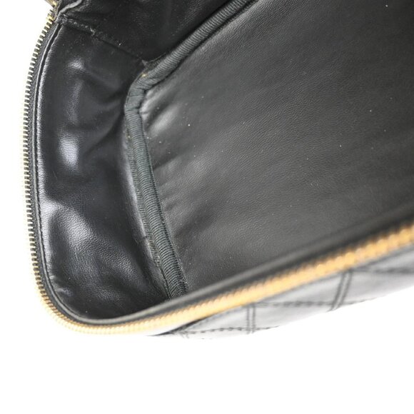 CHANEL CC Logo Bicolore Vanity Hand Bag Leather Black GHW Vintage 70KB285 - Picture 11 of 15